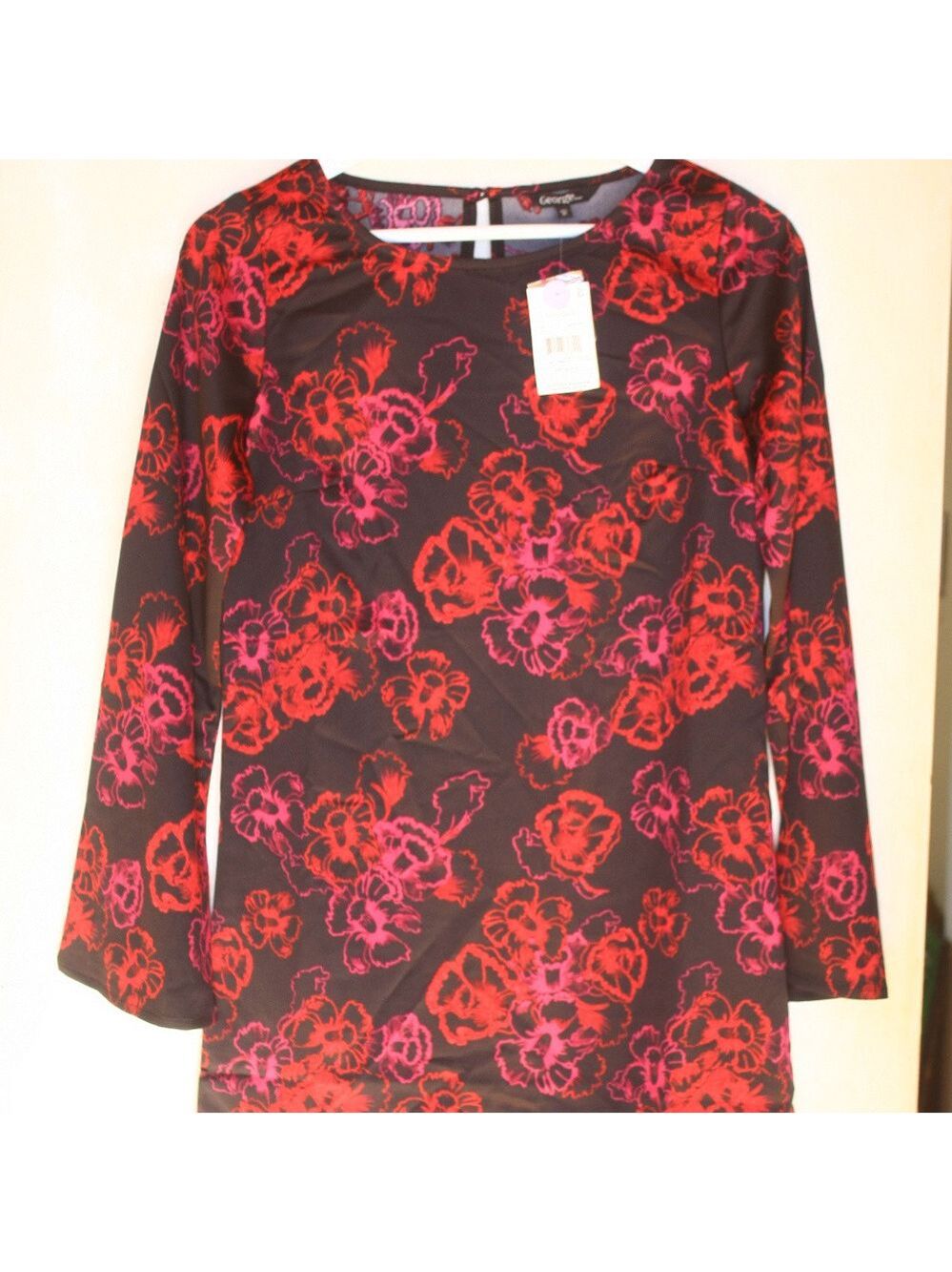 Geometric Floral Firework Dress with long sleeves